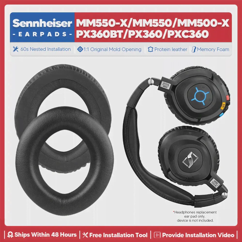 Сменные Амбушюры Для Sennheiser MM550-X M550 MM500-X PX360BT PXC360 Аксессуары Для Наушников, Ушная подушка, Чехол из пены с эффектом памяти-0