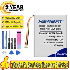 1000мАч аккумулятор совместимо с Sennheiser Momentum 3 Wireless MOMENTUM True Wireless 2